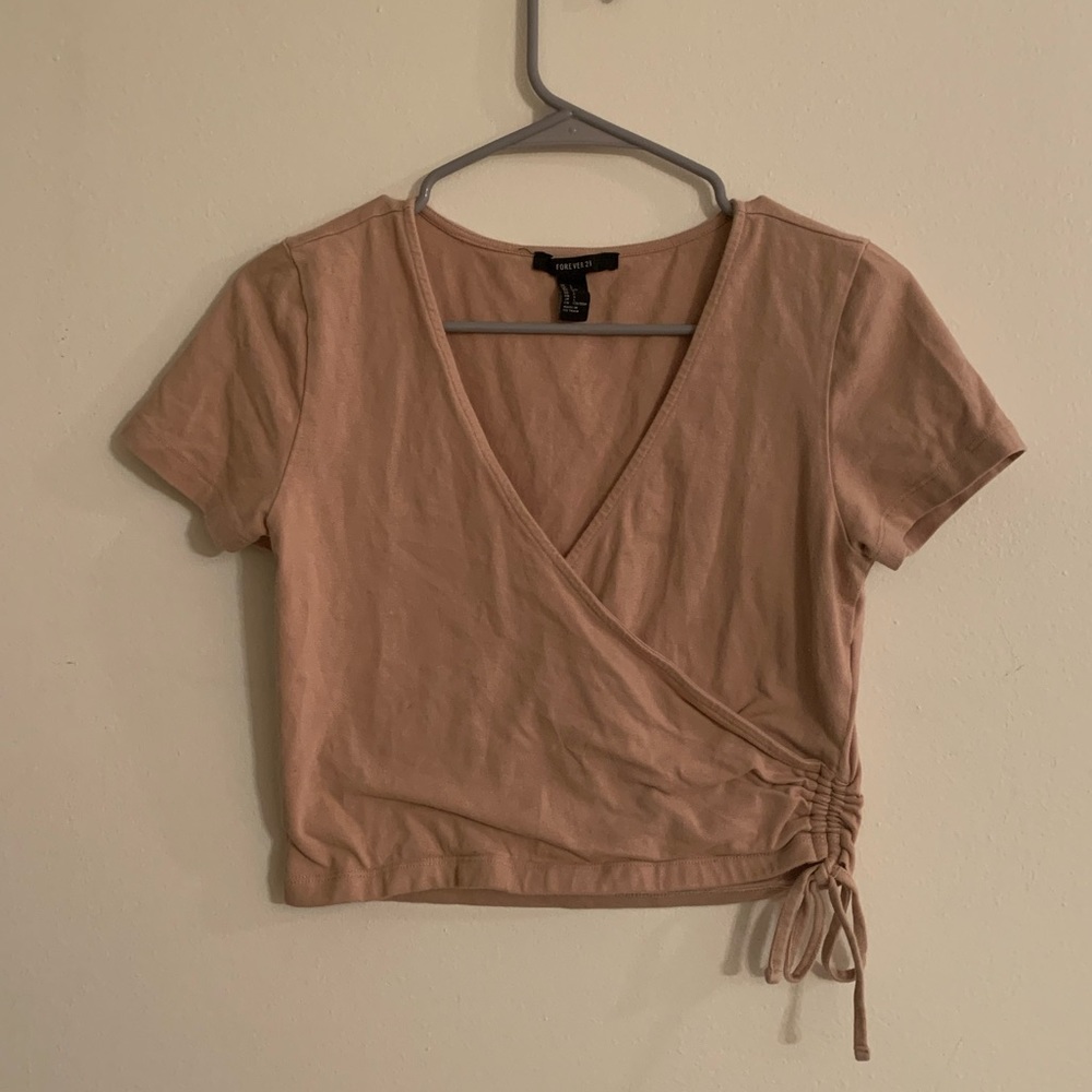 Tan Low Cut Crop Top, Large